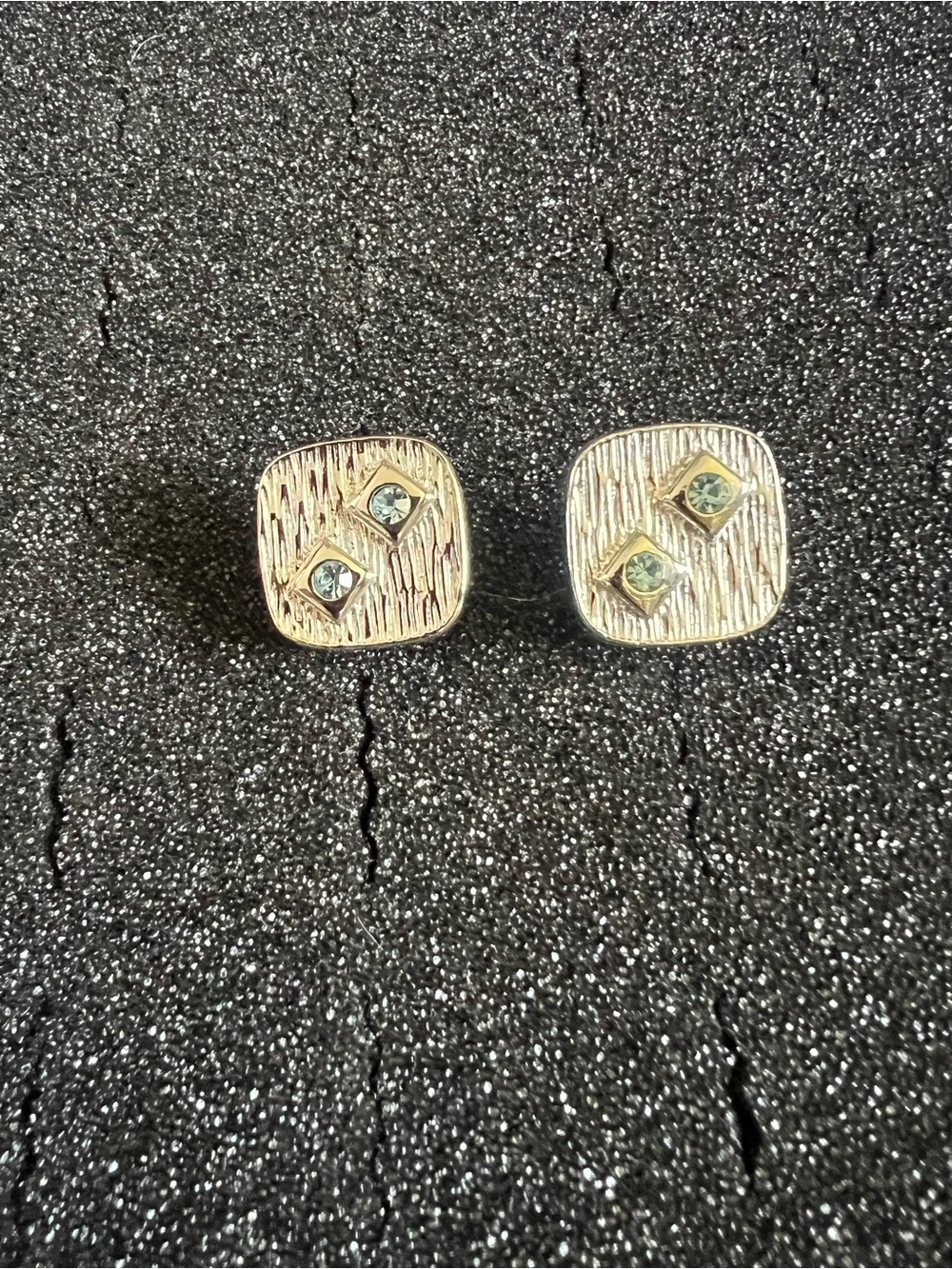 Vintage Cuff Links with Rhinestonesm